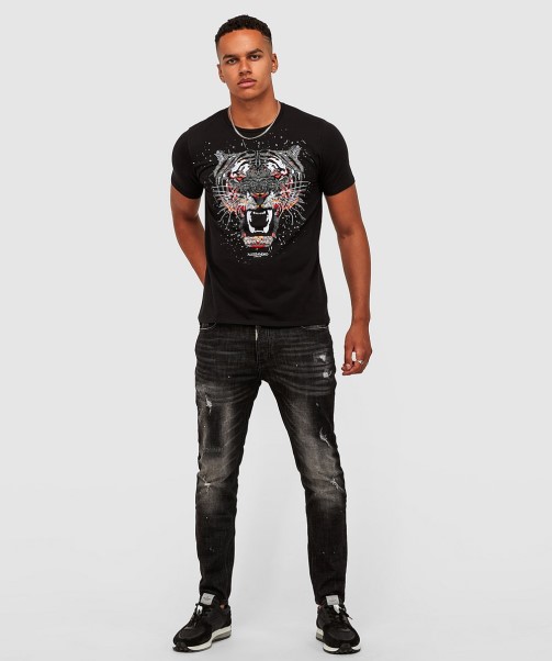 Zavetti Canada Growler Paint T-Shirt Jet Black