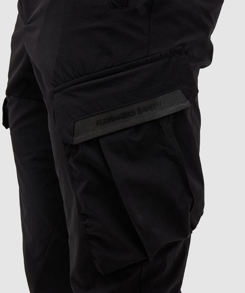 Zavetti Canada Jet Black Marcello 2.0 Woven Cargo Pant