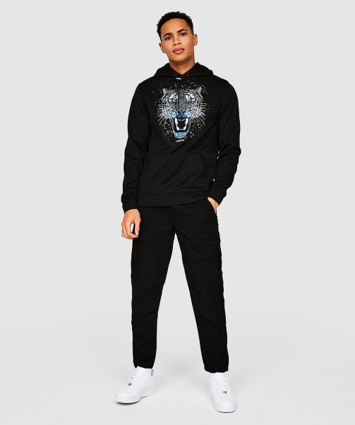 Zavetti Canada Jet Black Larno Core Woven Cargo Pant