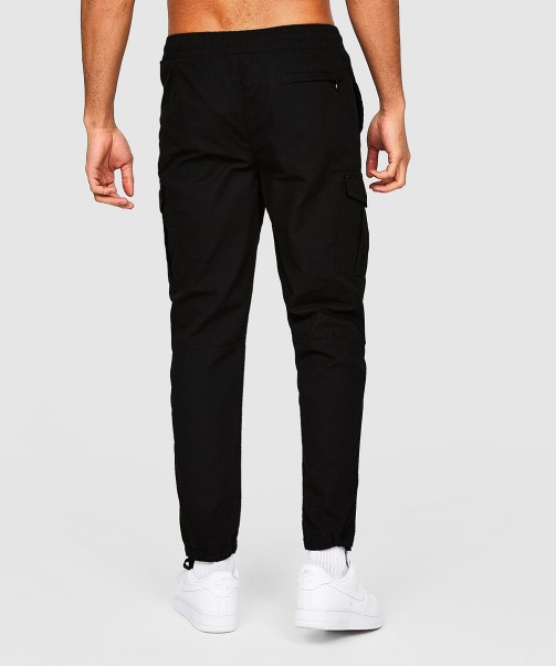 Zavetti Canada Jet Black Larno Core Woven Cargo Pant