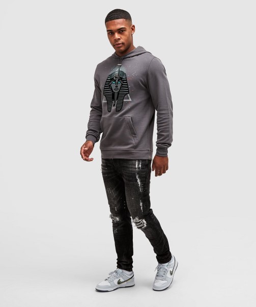 Zavetti Canada Pharaoh Splatter Overhead Hoodie Magnet Grey