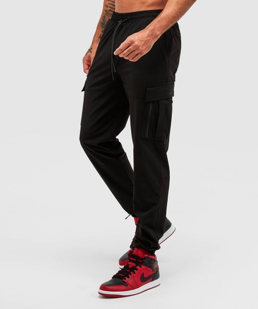 Zavetti Canada Jet Black Baresi Woven Cargo Pant