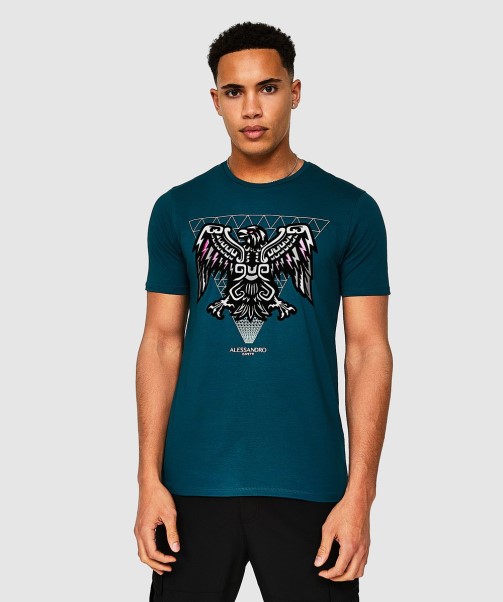 Zavetti Canada Aztec Beam T-Shirt Teal