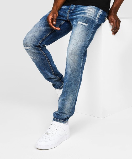 Blue Ettore Loose Fit Jean Zavetti Canada