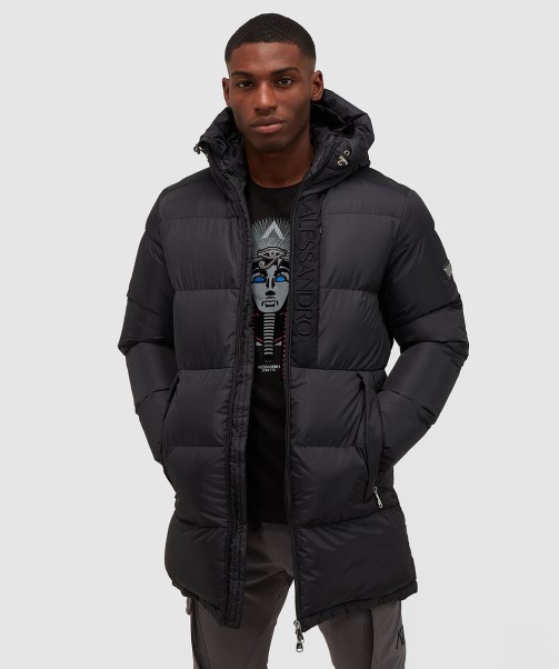 Black Torno Longline Puffer Jacket Zavetti Canada
