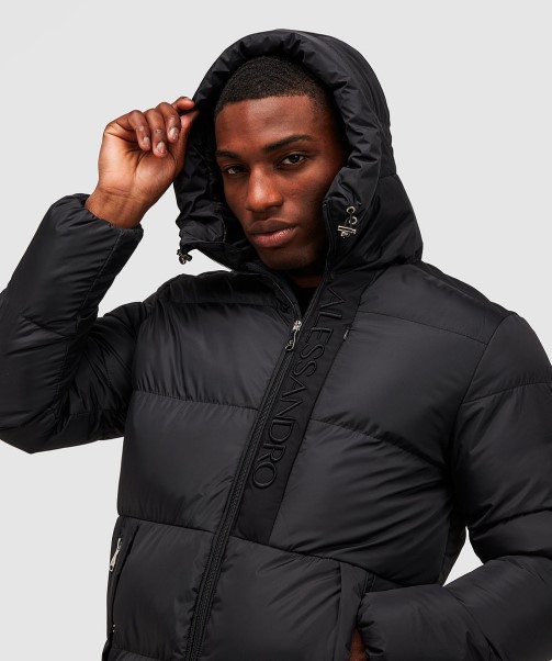 Black Torno Longline Puffer Jacket Zavetti Canada