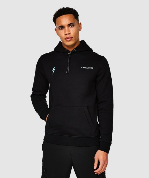 Zavetti Canada Aztec Beam Back Logo Overhead Hoodie Jet Black