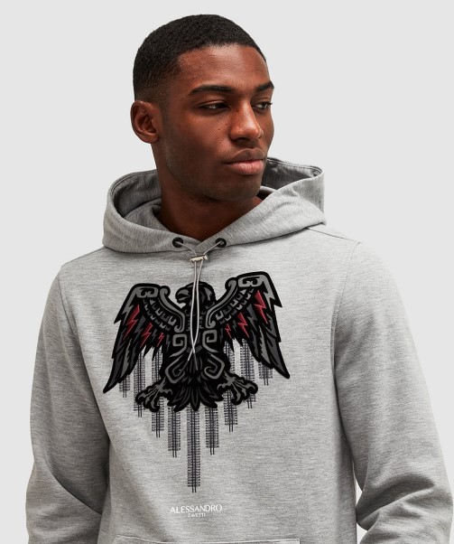 Grey Marl Aztec Stripe 2.0 Overhead Hoodie Zavetti Canada