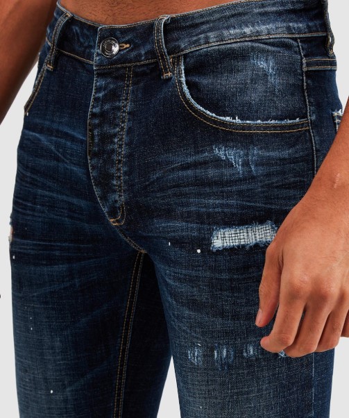 Blue Zavetti Canada Bondini 2.0 Indigo Slim Denim Jean