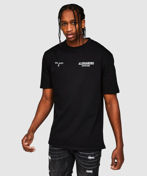 Zavetti Canada Jet Black Challenger Spartans Relaxed T-Shirt