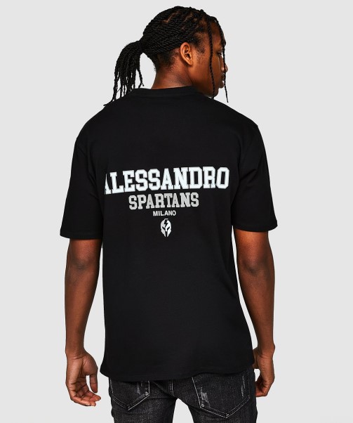 Zavetti Canada Jet Black Challenger Spartans Relaxed T-Shirt