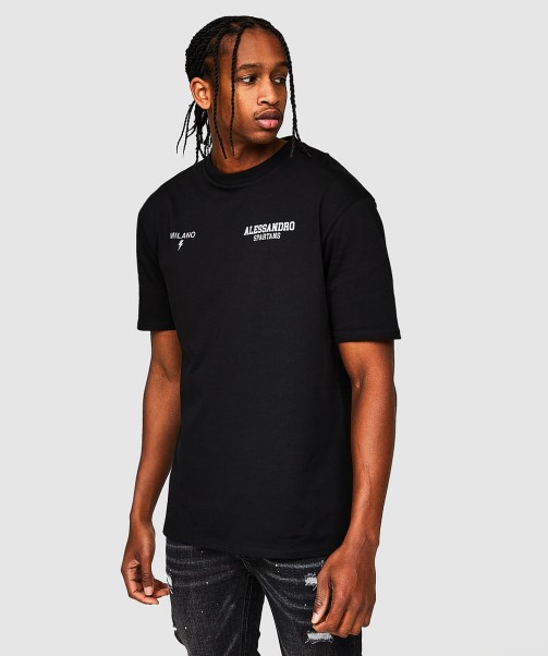 Zavetti Canada Jet Black Challenger Spartans Relaxed T-Shirt