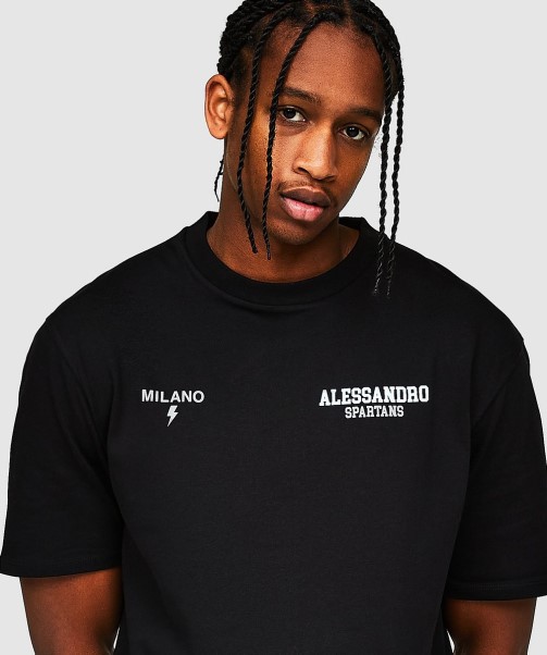 Zavetti Canada Jet Black Challenger Spartans Relaxed T-Shirt