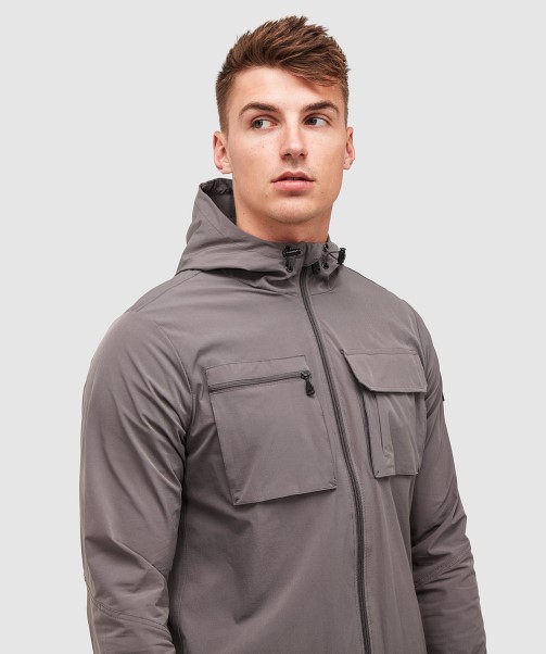 Charcoal Marcello Cargo Hooded Overshirt Zavetti Canada