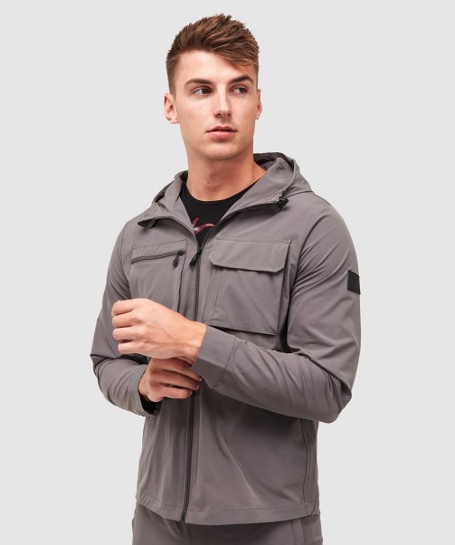 Charcoal Marcello Cargo Hooded Overshirt Zavetti Canada