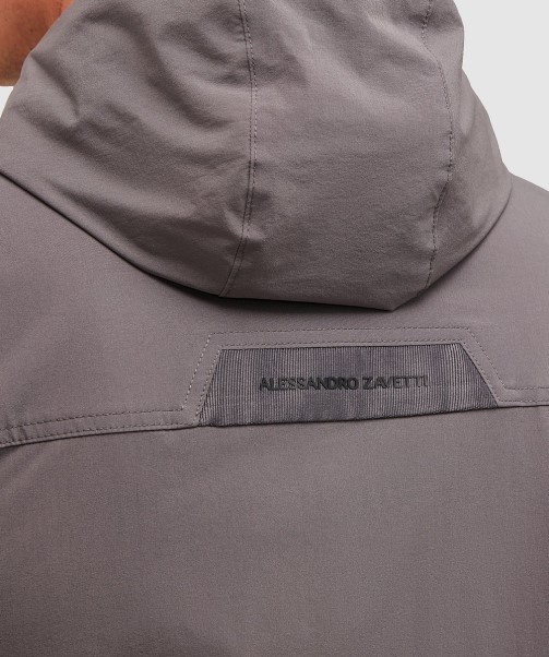 Charcoal Marcello Cargo Hooded Overshirt Zavetti Canada