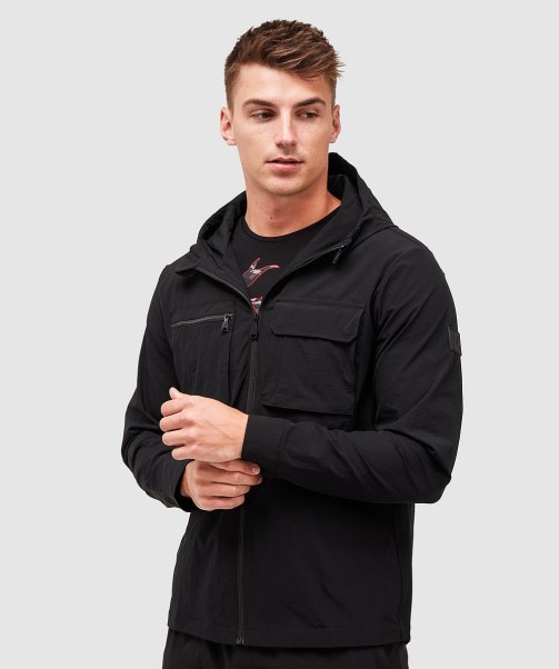 Charcoal Marcello Cargo Hooded Overshirt Zavetti Canada