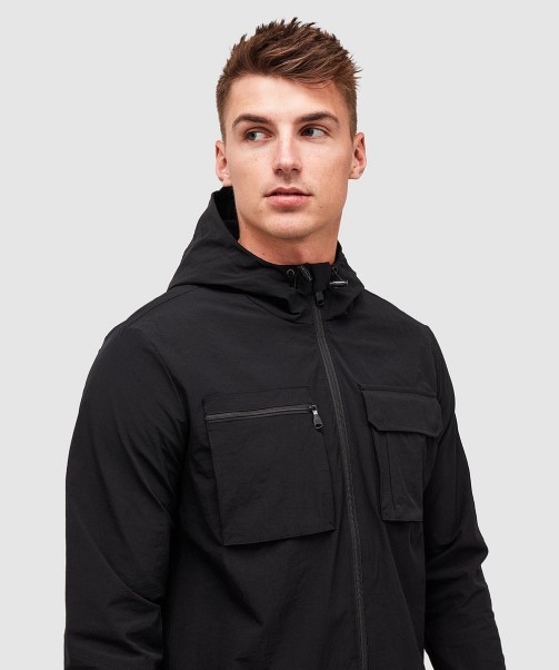 Charcoal Marcello Cargo Hooded Overshirt Zavetti Canada