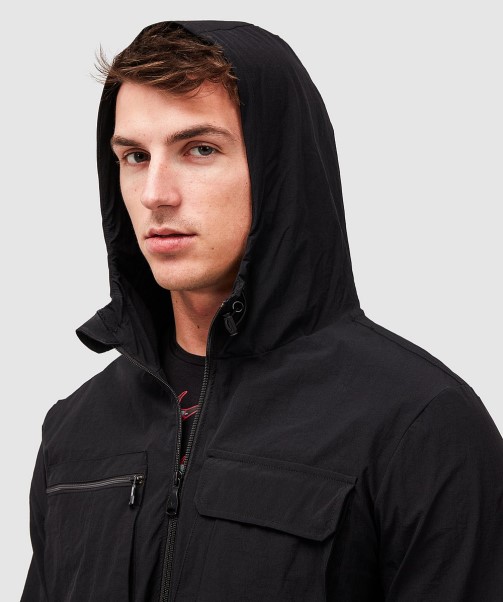 Charcoal Marcello Cargo Hooded Overshirt Zavetti Canada