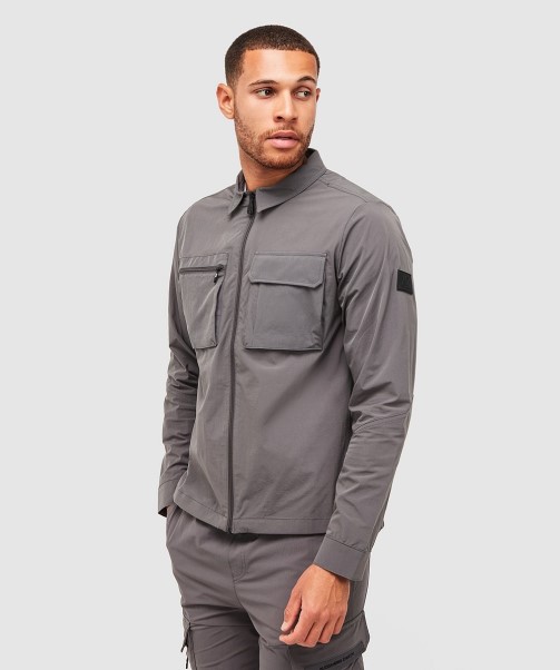 Charcoal Marcello Cargo Overshirt Zavetti Canada