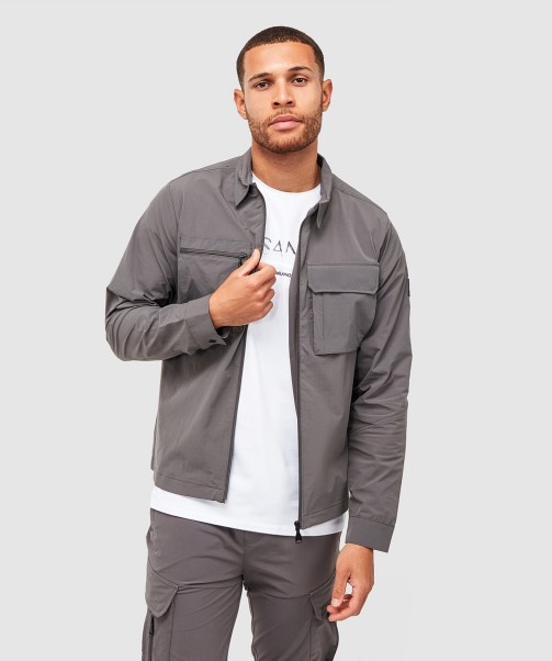 Charcoal Marcello Cargo Overshirt Zavetti Canada
