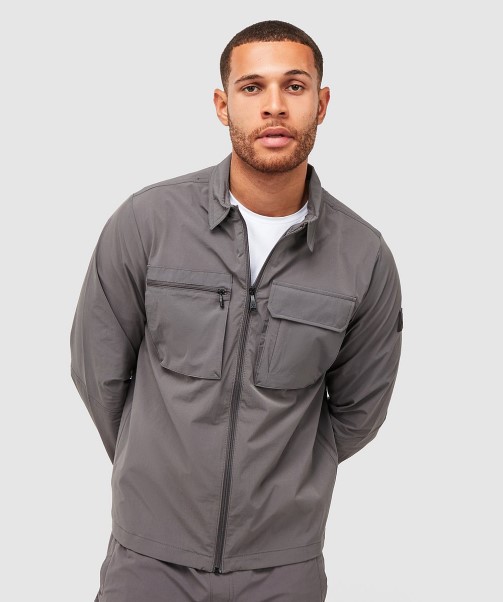 Charcoal Marcello Cargo Overshirt Zavetti Canada
