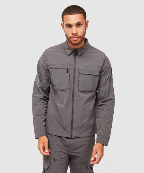 Charcoal Marcello Cargo Overshirt Zavetti Canada