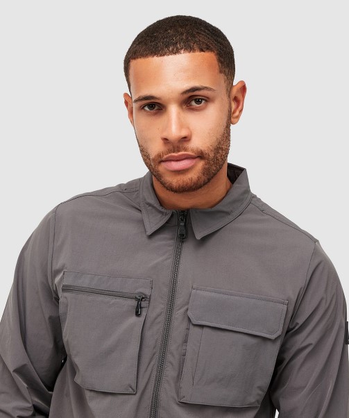 Charcoal Marcello Cargo Overshirt Zavetti Canada