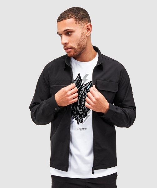 Charcoal Marcello Cargo Overshirt Zavetti Canada