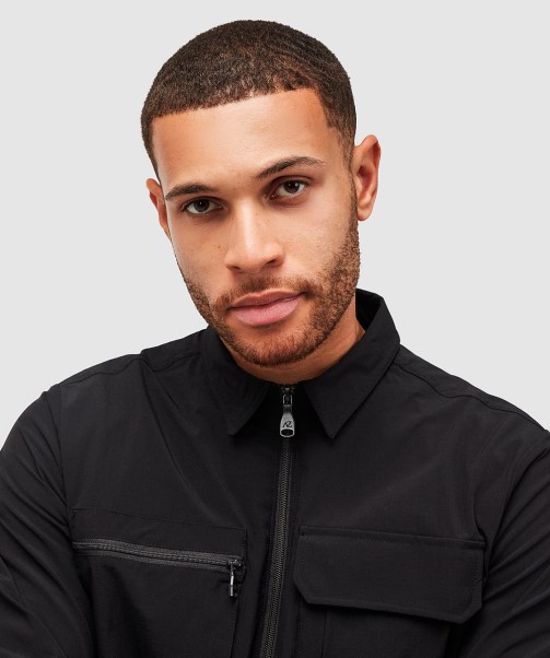 Charcoal Marcello Cargo Overshirt Zavetti Canada