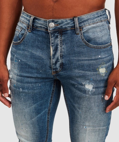 Zavetti Canada Volpe Mid Wash Superslim Denim Jean Mid Wash