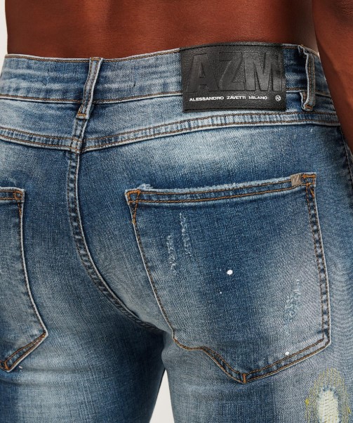 Zavetti Canada Volpe Mid Wash Superslim Denim Jean Mid Wash