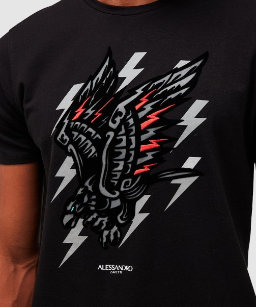 Aztec Bolt Eagle T-Shirt Jet Black Zavetti Canada