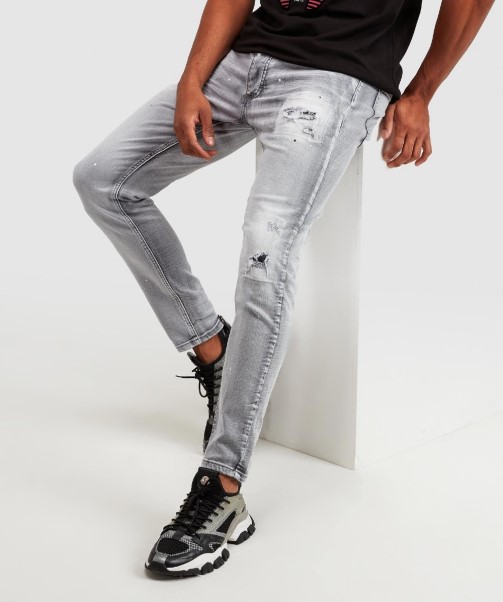 Grey Wash Zavetti Canada Argento Slim Denim Jean