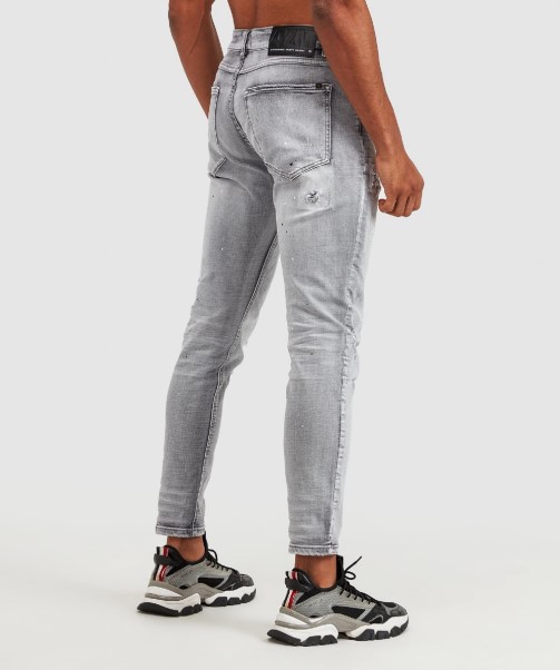 Grey Wash  Zavetti Canada Argento Slim Denim Jean