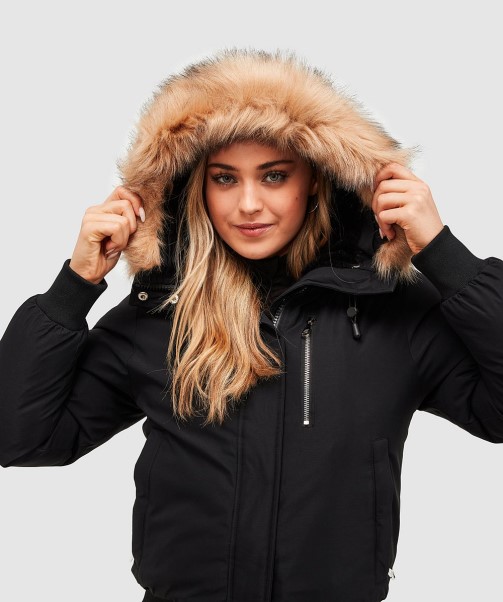 Womens Vittoria Bomber Jacket Black Zavetti Canada