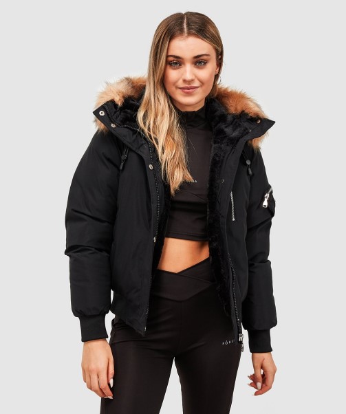 Womens Vittoria Bomber Jacket Black Zavetti Canada