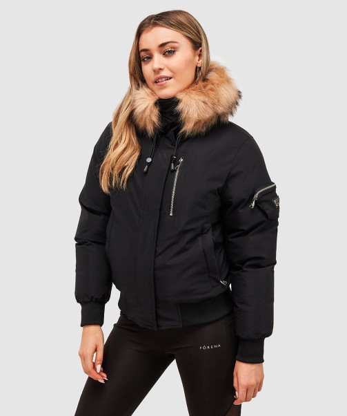 Womens Vittoria Bomber Jacket Black Zavetti Canada