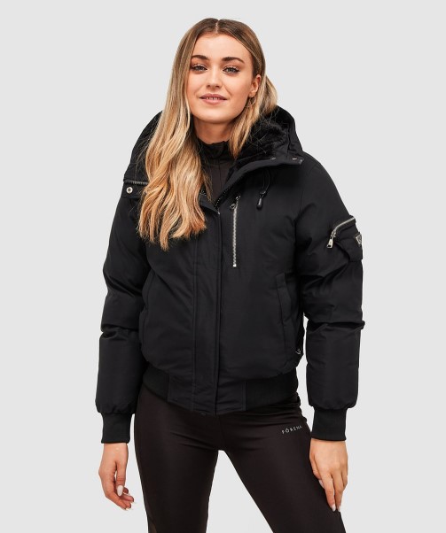 Womens Vittoria Bomber Jacket Black Zavetti Canada