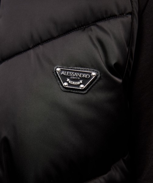 Zavetti Canada Womens Lucia Belted Chevron Fur Gilet Black