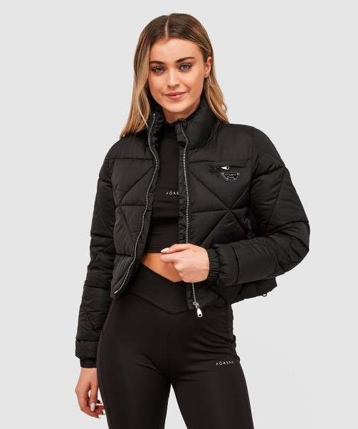 Black Zavetti Canada Womens Della Diamond Puffer Jacket