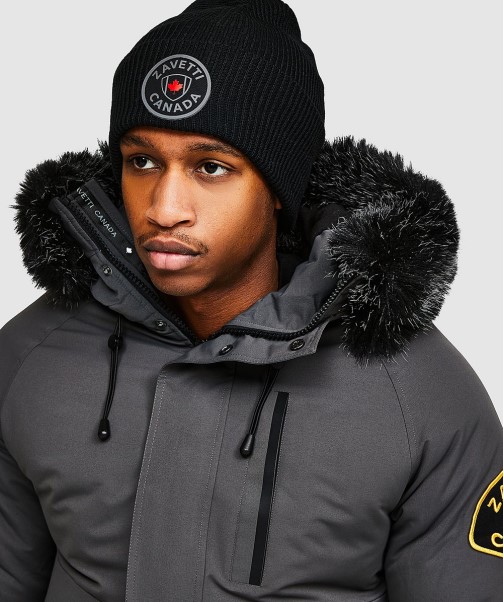 Black Forbes Knitted Hat Zavetti Canada