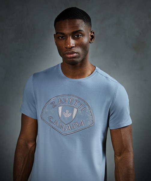 Zavetti Canada Blue Grey Silvatino T-Shirt
