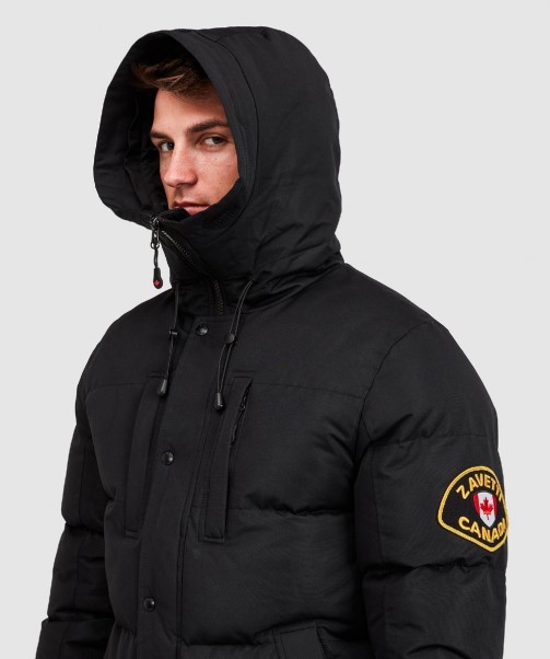 Black Zavetti Canada Oshawa 2.0 Puffer Parka Jacket