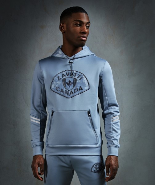Blue Grey Silvatino Overhead Hoodie Zavetti Canada