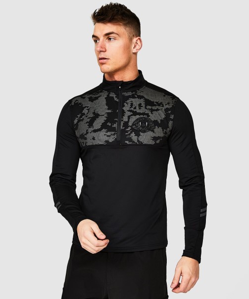 Silvatino Quarter Zip Top Jet Black Zavetti Canada