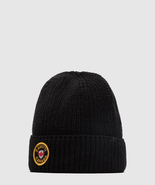 Black Zavetti Canada Verrio Contrast Logo Beanie