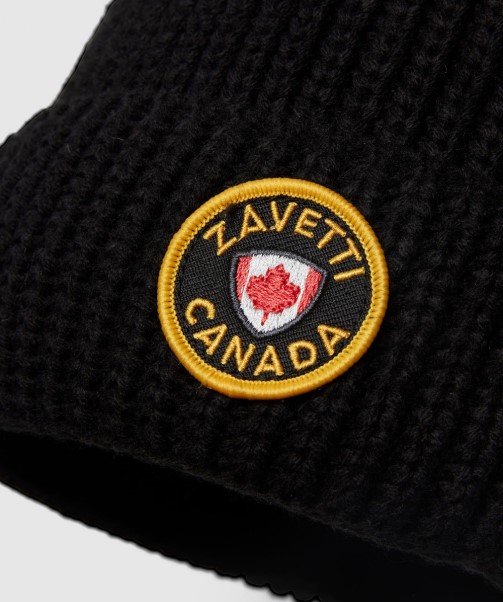 Black Zavetti Canada Verrio Contrast Logo Beanie