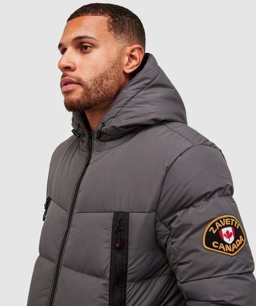 Zavetti Canada Black Talvino 2.0 Longline Puffer Jacket