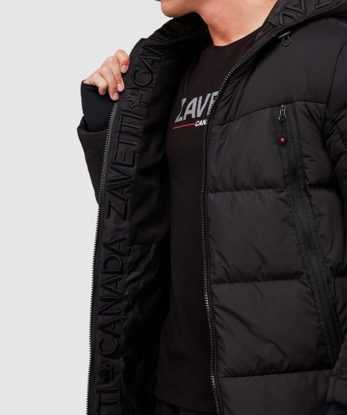 Zavetti Canada Black Talvino 2.0 Longline Puffer Jacket